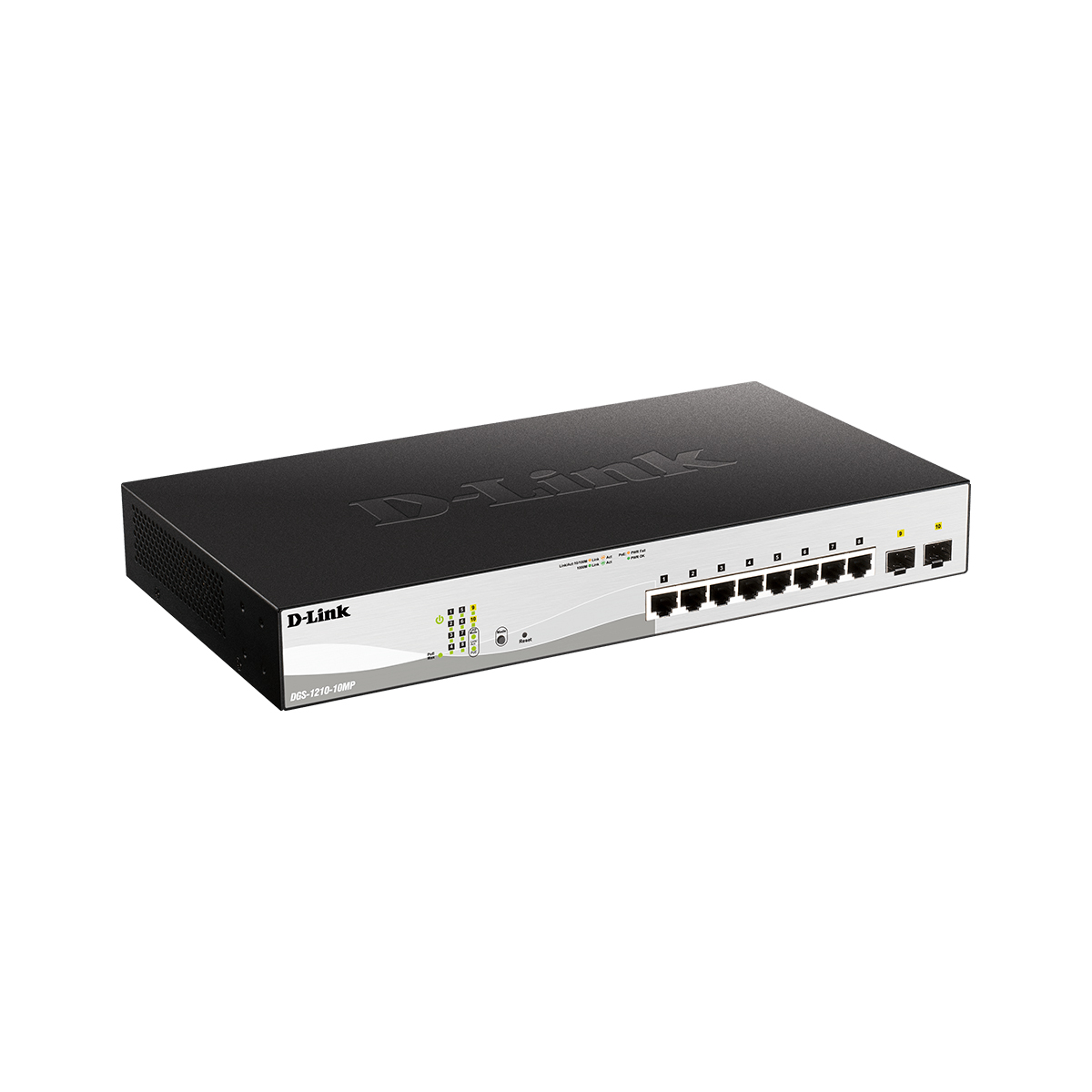 سوئیچ شبکه مدیریتی 8 پورت PoE با 2 پورت SFP تی پی لینک مدل DGS-1210-10MP-2